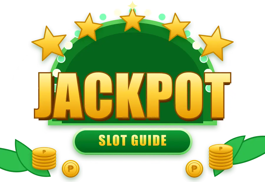 JLPUB jackpot slot guide – gold jackpot sign with stars and peso coins